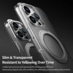 ROCK JingDun Series Clear Rotating MagSafe Holder PC Hybrid TPU Phone Case, For iPhone 16 Pro Max, For iPhone 16 Pro - Image 8