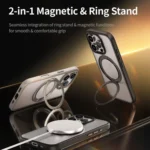 ROCK YouDun Series Skin Feel Rotating MagSafe Holder PC Hybrid TPU Phone Case, For iPhone 16 Pro Max - Image 3