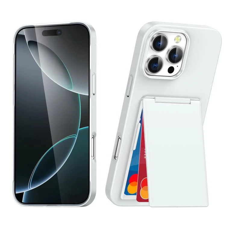 Card Holder Stand Shockproof Phone Case, For iPhone 16 Pro Max, For iPhone 16 Pro