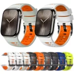 Trapezoid Two Color Silicone Watch Band, For Apple Watch 46mm / 49mm / 45mm / 44mm - Image 2