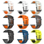 Trapezoid Two Color Silicone Watch Band, For Apple Watch 46mm / 49mm / 45mm / 44mm - Image 3