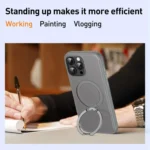 Solid Color 360 Degree Rotating Holder MagSafe Magnetic Phone Case, For iPhone 15 Pro Max - Image 7