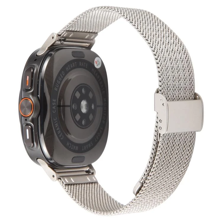 EDA008057701A_1.webp Integrated Buckle Embossed Milanese Metal Watch Band - Image 5