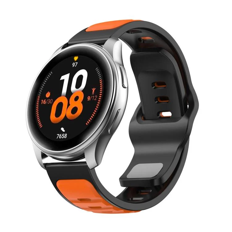 Two Color Reverse Buckle Silicone Sports Watch Band