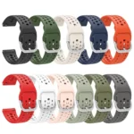 Silver Buckle Solid Color Silicone Watch Band - Image 3