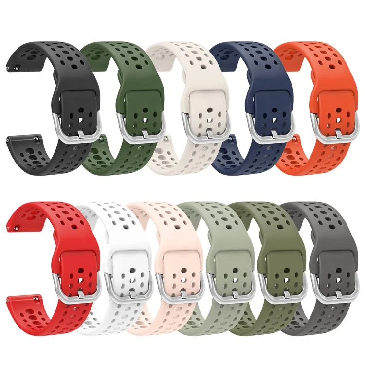 EDA0081022_B2.webp Silver Buckle Solid Color Silicone Watch Band - Image 3