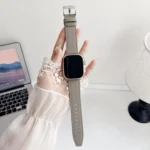 xDfind Black Shark Fine Grain Leather Watch Band, For Apple Watch 42 / 44 / 45 / 46 / 49mm, For Apple Watch 38 / 40 / 41 / S10 42mm