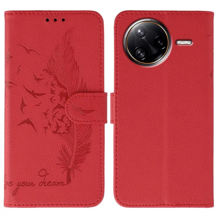EDA008120401A.webp Feather Pattern Litchi Texture Leather Phone Case, For Xiaomi Poco F7 Ultra / Redmi K80 Pro, For Xiaomi Poco F7 Pro / Redmi K80, For Xiaomi Poco C75 4G, For Xiaomi 14T Pro - Image 1