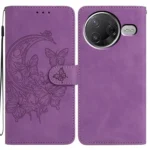 Moonlit Butterfly Dance Pattern Embossed Leather Phone Case, For Redmi K80 / K80 Pro