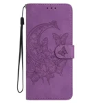 Moonlit Butterfly Dance Pattern Embossed Leather Phone Case, For Redmi K80 / K80 Pro - Image 2