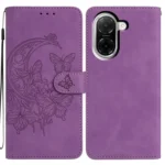 Moonlit Butterfly Dance Pattern Embossed Leather Phone Case, For Redmi A5 4G EU 173.3mm, For Redmi A5 4G 171.7mm