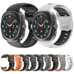 Striped Two Color Silicone Watch Band - Image 2