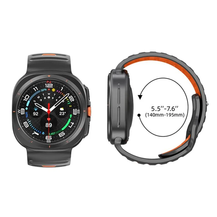 EDA0081402_B2.webp Striped Two Color Silicone Watch Band - Image 3