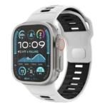 Checkered Reverse Buckle Silicone Watch Band, For Apple Watch 46mm / 49mm / 45mm / 44mm