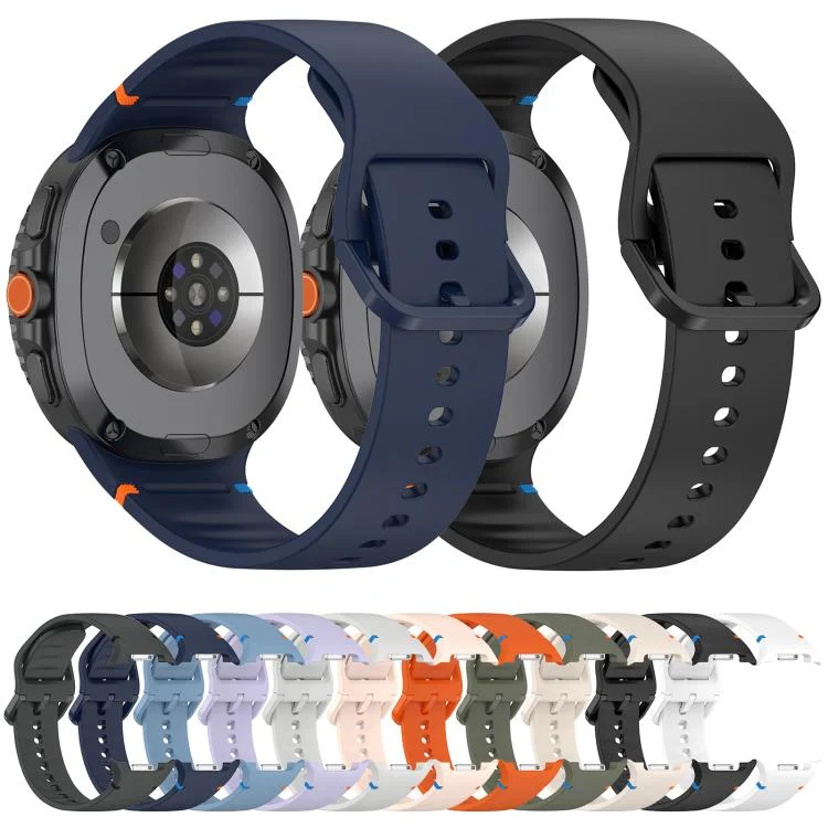 EDA0081470_B2.webp For Samsung Galaxy Watch8 Classic 46mm / Watch8 44mm / 40mm xDfind Stitched Solid Color Silicone Watch Band - Image 3
