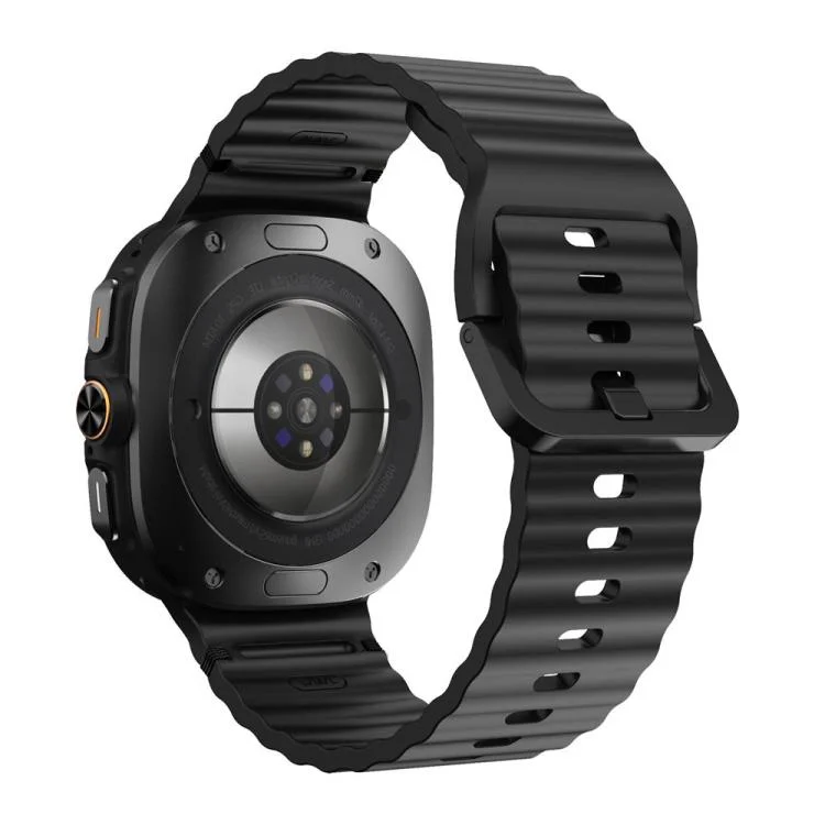 EDA008147102A_1.webp For Samsung Galaxy Watch8 Classic 46mm / Watch8 44mm / 40mm xDfind Wavy Grain Stitched Silicone Watch Band - Image 6