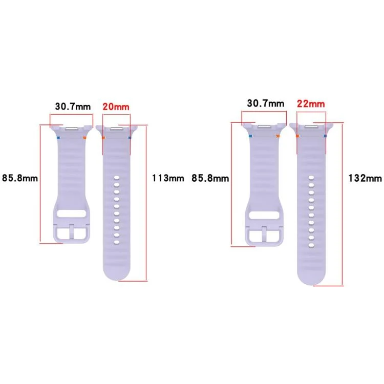 EDA0081471_B2.webp For Samsung Galaxy Watch8 Classic 46mm / Watch8 44mm / 40mm xDfind Wavy Grain Stitched Silicone Watch Band - Image 3