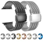 Mesh Magnetic Stainless Steel Watch Band, For Apple Watch 46mm / 49mm / 45mm / 44mm, For Apple Watch 42mm / 41mm / 40mm / 38mm - Image 2