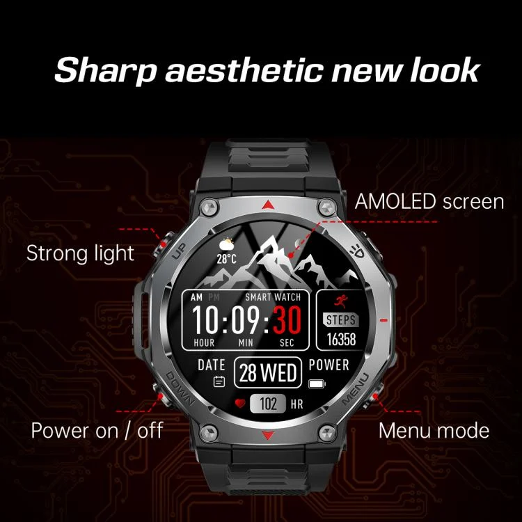 EDA008164901_B4.webp KT85 1.43 inch Screen 5ATM Outdoor Sports Smart Watch with Strong Flashlight - Image 5