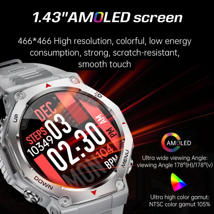 EDA008164901_B6.webp KT85 1.43 inch Screen 5ATM Outdoor Sports Smart Watch with Strong Flashlight - Image 7