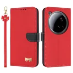 Metal Bow Leather Phone Case with Hand Strap, For Xiaomi 15 Ultra, For Xiaomi 15 Pro, For Xiaomi 15