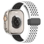 Magnetic Buckle Breathable Silicone Watch Band, For Apple Watch 46mm / 49mm / 45mm / 44mm - Image 9