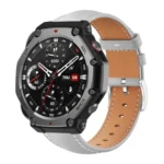 xDfind Flat Head Black Shark Fine Grain Leather Watch Band