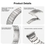 One Bead Bamboo Joint HW Buckle Titanium Alloy Watch Band - Image 5