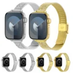 Milanese Embossed Metal Watch Band, For Apple Watch 46mm / 49mm / 45mm / 44mm, For Apple Watch 42mm / 41mm / 40mm / 38mm - Image 2