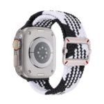 Double Loop Mechanical Buckle Nylon Braid Watch Band, For Apple Watch 46mm / 49mm / 45mm / 44mm