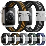 xDfind Parachute Buckle 3-Stripe Braided Nylon Watch Band, For Apple Watch 42 / 44 / 45 / 46 / 49mm, For Apple Watch 38 / 40 / 41 / S10 42mm - Image 2