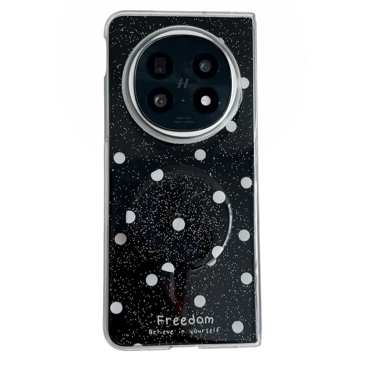 Glitter Powder Dots Pattern Phone Case with Holder, For OPPO Find N5, For OPPO Find N3 Flip, For OPPO Find N2 Flip