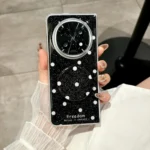Glitter Powder Dots Pattern Phone Case with Holder, For OPPO Find N5, For OPPO Find N3 Flip, For OPPO Find N2 Flip - Image 2