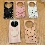 Glitter Powder Dots Pattern Phone Case with Holder, For OPPO Find N5, For OPPO Find N3 Flip, For OPPO Find N2 Flip - Image 6