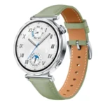 Button Silver Buckle Genuine Leather Watch Band