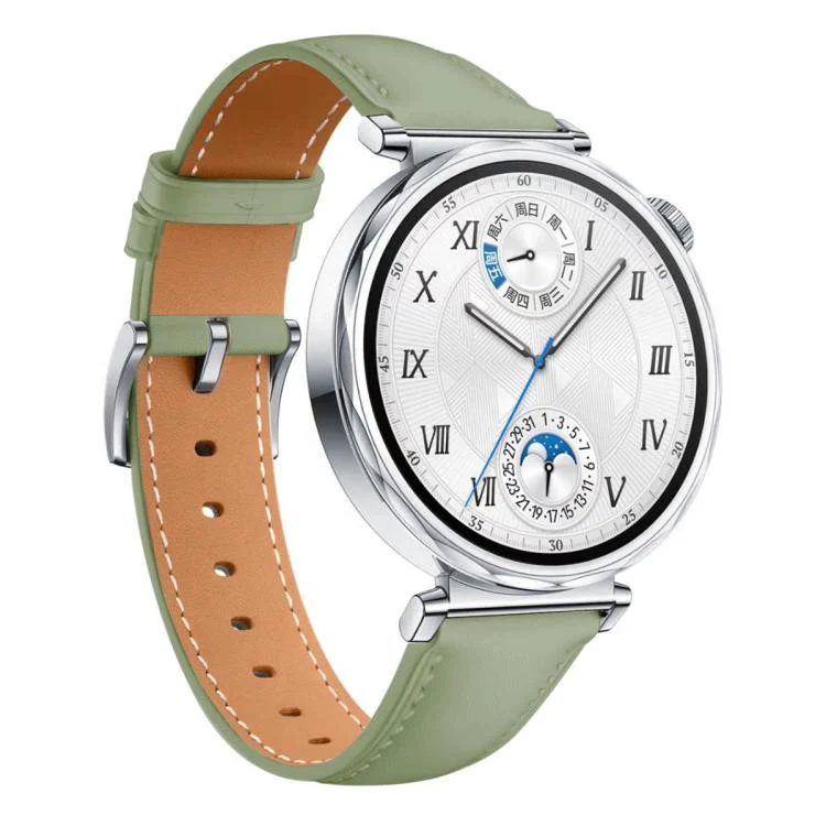 EDA008240301A_1.webp Button Silver Buckle Genuine Leather Watch Band - Image 3