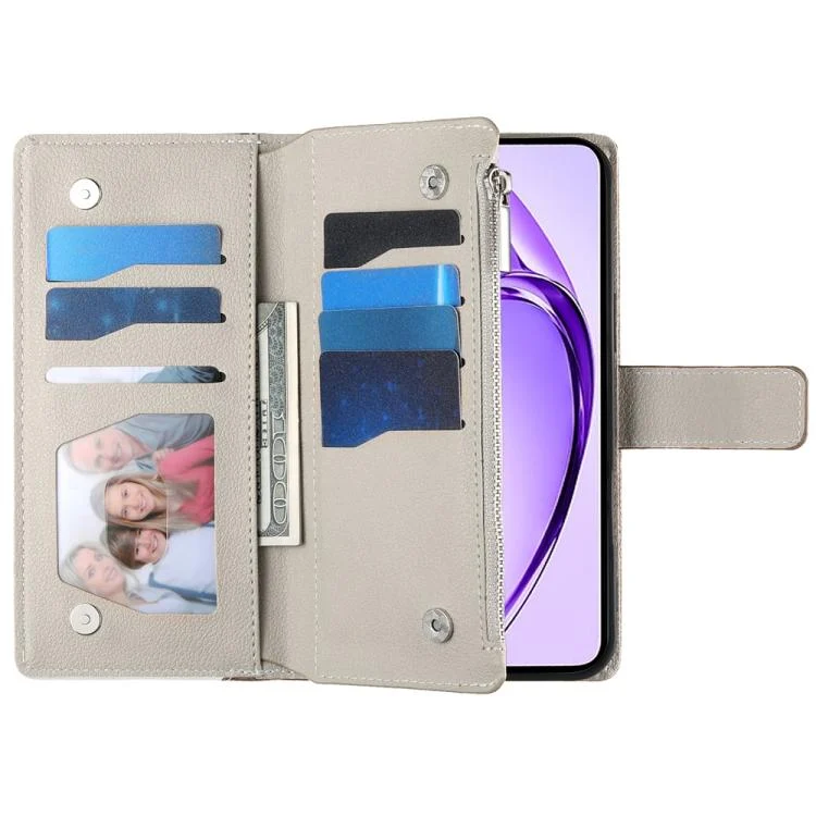EDA008243204A_3.webp Stitching Multi-card Zipper Wallet Leather Phone Case with Short Strap, For OPPO A5 Pro 5G Global, For OPPO Reno13 Pro Global, For OPPO Reno13 Global - Image 4