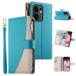 Stitching Multi-card Zipper Wallet Leather Phone Case with Short Strap, For OPPO Reno13 F 4G / 5G, For OPPO Reno12 F 4G / 5G / F27, For OPPO Reno12 Pro Global