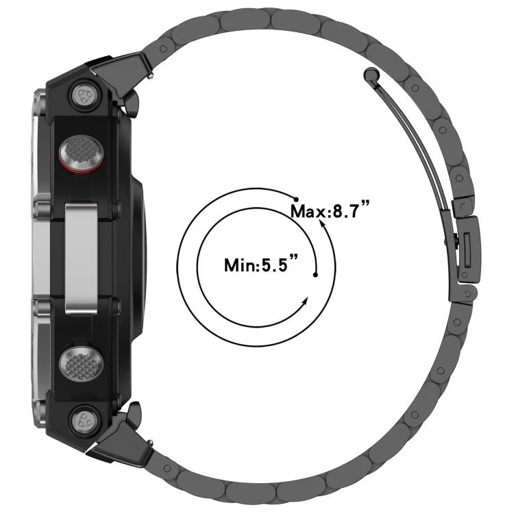 Tri-beads Flat Buckle Titanium Alloy Watch Band