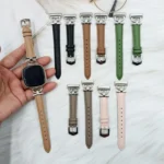 D Metal Genuine Leather Watch Band - Image 3