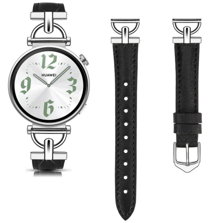 EDA008320901A_1.webp Flat-Head D-shaped Metal Genuine Leather Watch Band - Image 6