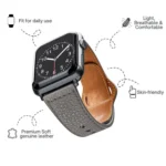 Reverse Buckle Litchi Genuine Leather Watch Band, For Apple Watch 46mm / 49mm / 45mm / 44mm, For Apple Watch 42mm / 41mm / 40mm / 38mm - Image 4