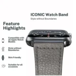 Reverse Buckle Litchi Genuine Leather Watch Band, For Apple Watch 46mm / 49mm / 45mm / 44mm, For Apple Watch 42mm / 41mm / 40mm / 38mm - Image 5