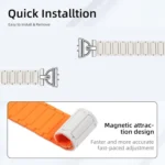 D-shaped Tri-beads Magnetic Silicone Watch Band - Image 5