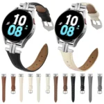 H-shaped Metal Buckle Leather Watch Band - Image 2