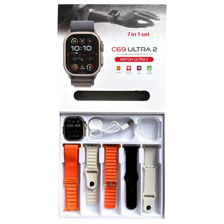 EDA008337101A_5.webp C69 Ultra 7 in 1 Set 2.09 inch TFT Screen BT Outdoor Sports Smart Watch - Image 6
