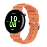 Ocean Two Color Dual-Row Hole Silver Buckle Silicone Watch Band