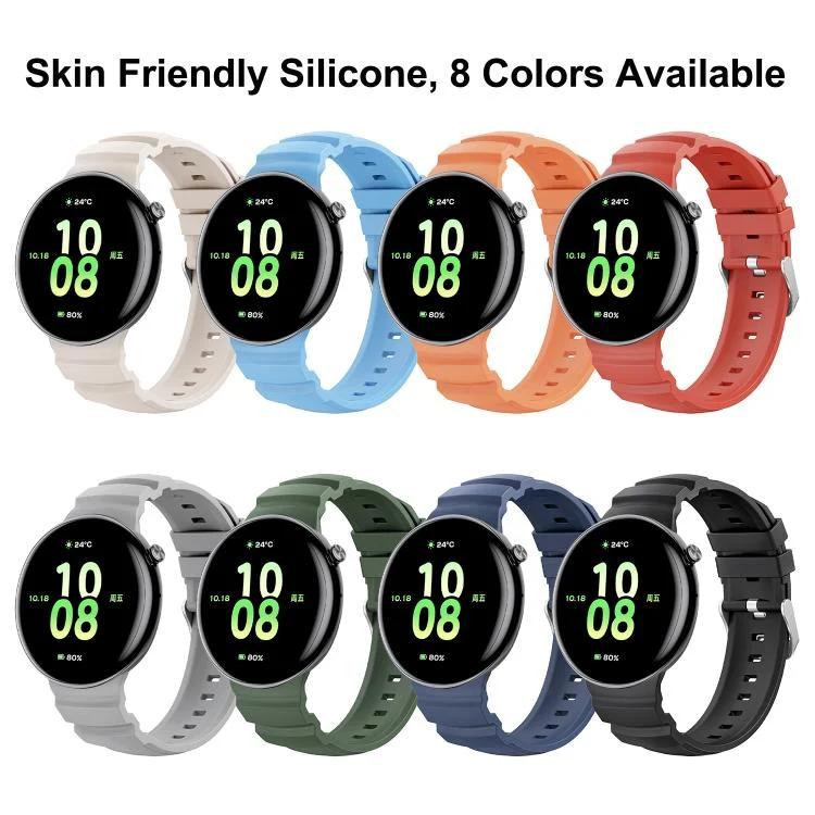EDA0083614_B2.webp Ocean Two Color Dual-Row Hole Silver Buckle Silicone Watch Band - Image 3