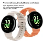 Ocean Two Color Dual-Row Hole Silver Buckle Silicone Watch Band - Image 5