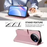 Litter Panda Embossing RFID Leather Phone Case with Lanyard, For Xiaomi 12S Ultra, For Xiaomi Poco C40, For Xiaomi Civi 1S - Image 4